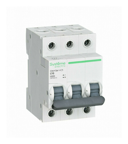 Автоматический выключатель Systeme Electric City9 Set 3P 10А (C) 4.5кА, C9F34310