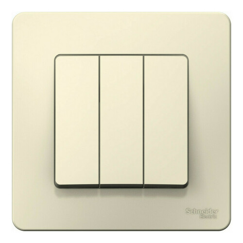 Выключатель 3-клавишный Systeme Electric BLANCA, скрытый монтаж, молочный, BLNVS100502