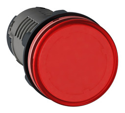 Лампа сигнальная Harmony, 22мм, 220.230В, DC, Красный