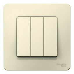 Выключатель 3-клавишный Systeme Electric BLANCA, скрытый монтаж, молочный, BLNVS100502