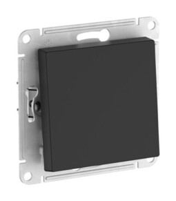 Выключатель 1-клавишный кнопочный Systeme Electric ATLAS DESIGN, скрытый монтаж, быстрозажимные клеммы, карбон