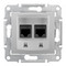 Розетка компьютерная 2xRJ45 Cat.5 Schneider Electric SEDNA, алюминий